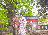 群馬県富岡市の貫前神社で、フォトウェディングのロケーション前撮り撮影をした和装写真