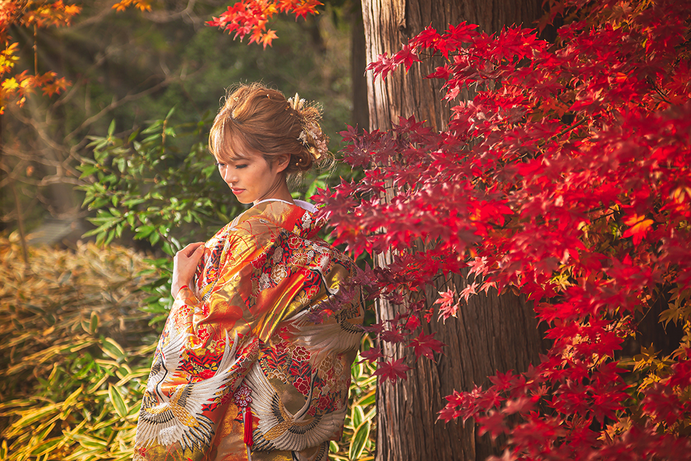 群馬 紅葉フォトウェディング｜Location wedding by 写真のヤジマ 秋の前撮り・ロケーション撮影
